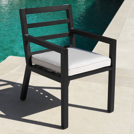Scaun pentru exterior, Delta, textil sunbrella neagru [1]