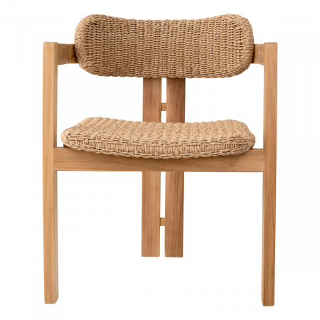 Scaun pentru exterior, Donato teak natur, Dims: W. 60 | D. 53 | H. 77 | SD. 48 | SH. 45 | AH. 69  (CM) [2]