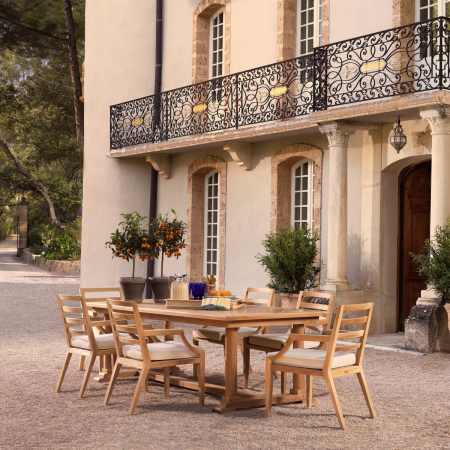 Scaun pentru exterior, Hera tec natur, off-white, Dims: W. 59.5 | D. 60.5 | H. 86.5 | SD. 49 | SH. 50.5 | AH. 64.5  (CM) [1]