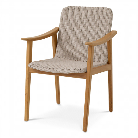 TERASA SI GRADINA - Scaun pentru exterior, Honolulu tec natur, Dims: W. 58.5 | D. 62 | H. 89 | SD. 49.5 | SH. 45.5 | AH. 65  (CM)