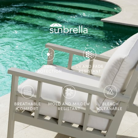 Scaun pentru exterior, Paladium cu brat alb, textil sunbrella albastru mineral, Dims: W. 60 | D. 66 | H. 87 | SD. 55 | SH. 50 | AH. 64.5  (CM) [4]