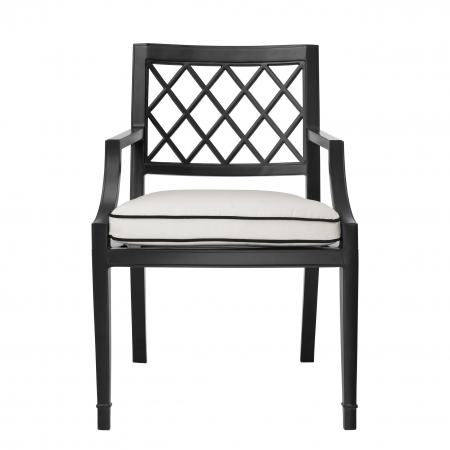 Scaun pentru exterior, Paladium cu brat, textil sunbrella neagru [1]