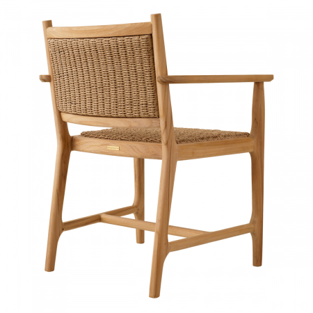 Scaun pentru exterior, Pivetti cu brat din lemn de tec natur, Dims: W. 61 | D. 54 | H. 84 | SD. 45.5 | SH. 46.5 | AH. 66.5  (CM) [4]