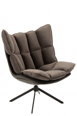 Scaun cu perna Relax, Metal/Textil, Gri, 78x73x92 cm [1]