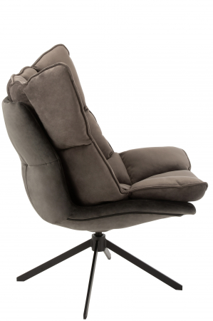 Scaun cu perna Relax, Metal/Textil, Gri, 78x73x92 cm [3]