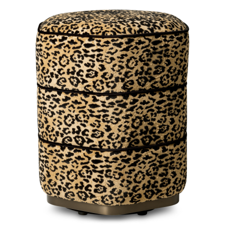 Scaun Roosevelt cu finisaj bronz Bernard leopard camel |W. 46 | D. 43 | H. 54 cm [1]