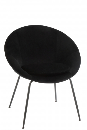 Scaune dining - Scaun Round, Metal/Textil, Negru, 69x56.5x80 cm