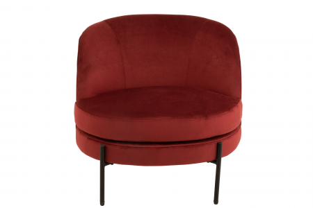Scaun Round, Metal/Textil, Rosu, 66x127x68 cm [1]