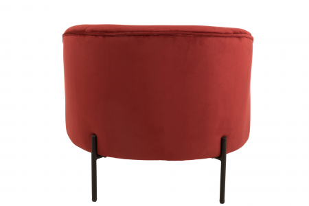 Scaun Round, Metal/Textil, Rosu, 66x127x68 cm [3]