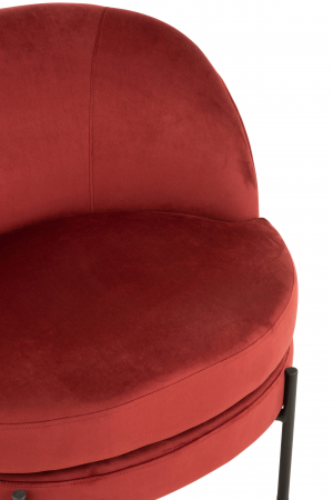 Scaun Round, Metal/Textil, Rosu, 66x127x68 cm [5]