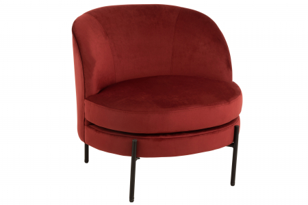 DINING - Scaun Round, Metal/Textil, Rosu, 66x127x68 cm