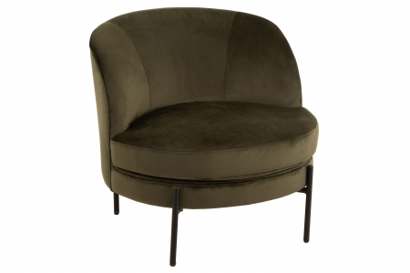 Fotolii - Fotoliu Round, Textil/Lemn, Verde, 66x67x71 cm