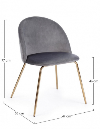 Scaun Tanya, Catifea, Negru, 49x55x77 [1]
