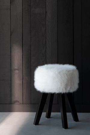 LIVING - Scaun Teddy, picioare din lemn, alb