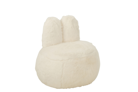 LIVING - Scaun Teddy, urechi de iepuras din lemn, alb