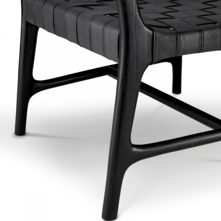 Scaun Tiberio, piele neagra, clasic, negru, Dimensiuni: W. 70 | D. 69.5 | H. 77 | SD. 57 | SW. 56.5 | SH. 40 | AH. 57   [6]