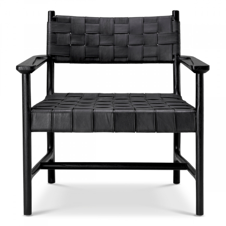 Scaun Tiberio, piele neagra, clasic, negru, Dimensiuni: W. 70 | D. 69.5 | H. 77 | SD. 57 | SW. 56.5 | SH. 40 | AH. 57   [1]