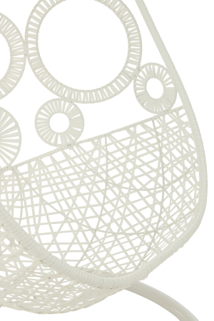 Scaune suspendat cu perne, Bula Metal/Stuf, Alb [6]