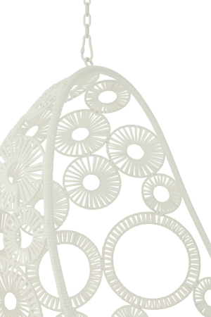 Scaune suspendat cu perne, Bula Metal/Stuf, Alb [5]