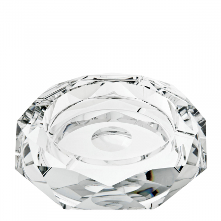 Accesorii - Scrumieră Bruce din sticlă de cristal, Dims: Ø 25 | H. 5  (CM)
