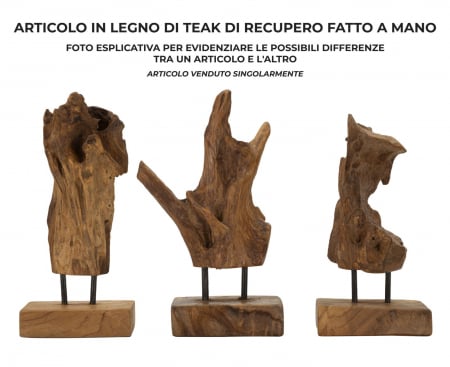 Sculptură, Akar din tec reciclat, cm 20x11x34 min 2 (piesa unica) [6]