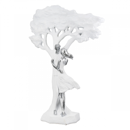 Dragobete - Sculptură, Arborele, pereche, Glimpses of love, Polirășină, alb, PU 1, L. 13 cm, L. 32 cm, H. 44 cm