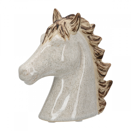 SALE % - Sculptură, Cal, Sunny, Ceramica, crem, PU 6, L. 6 cm, L. 14 cm, H. 14 cm