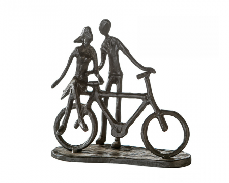Dragobete - Figurina PAIR ON BIKE, rasina, 15x8x15 cm