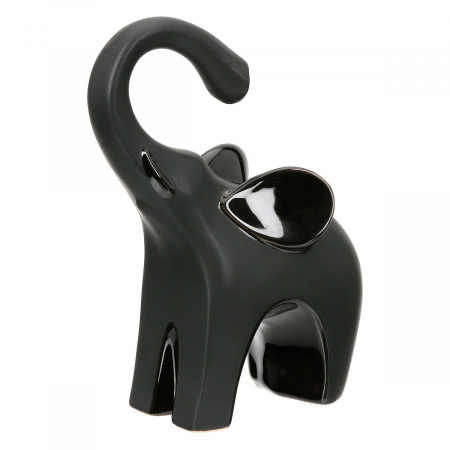 Sculptură, Elefant, Bully, Ceramica, negru, PU 6, 2 buc. asortate, L. 6 cm, L. 9 cm, H. 17 cm [2]