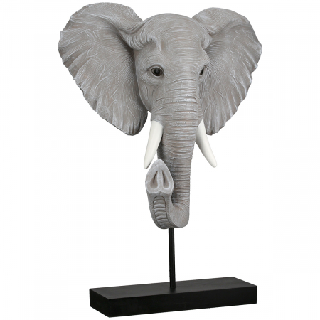 Sculptură, Elefant, Ringo, Polirășină, gri, PU 1, L. 8 cm, L. 25 cm, H. 42 cm [1]