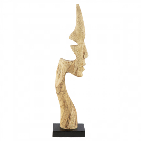 SALE % - Sculptură, Față, lemn de mango, culori naturale, PU 1, L. 9 cm, l. 16 cm, H 64 cm