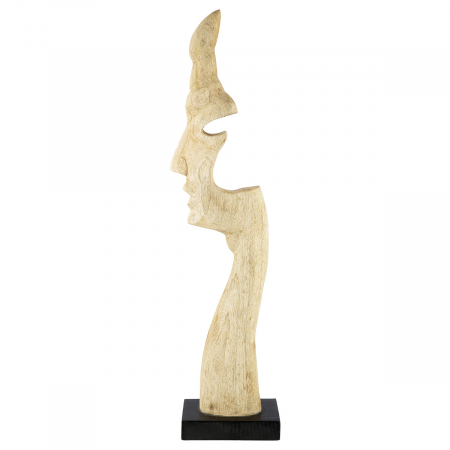 SALE % - Sculptură, Față, lemn de mango, culori naturale, PU 1, L. 9 cm, l. 16 cm, H 67 cm