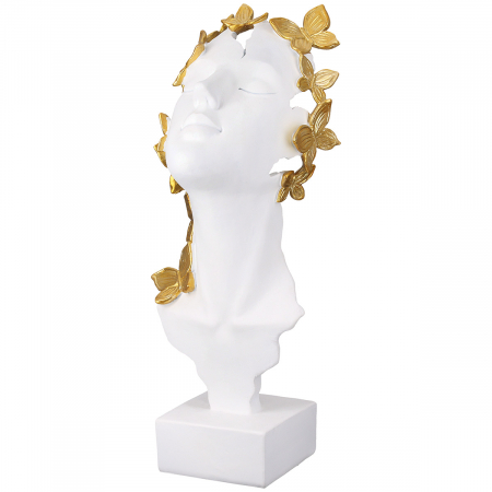 Dragobete - Sculptură, Fluture, Rășină sintetică, alb, PU 2, L. 13 cm, L. 13 cm, H 33 cm
