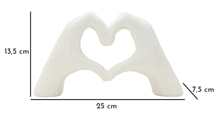 Sculptura, inima, alb cm 25x7,5x13,5  [6]