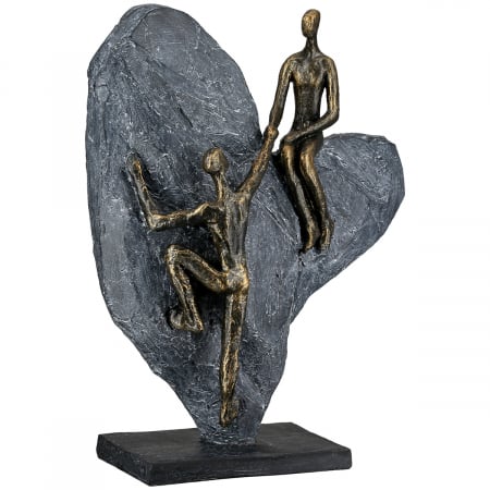 Sculptură, Inimă, Inimă de piatră, Motiv inimă, motiv cuplu, Polirășină, bronz, gri, PU 1, L. 23,8 cm, L. 9,7 cm, H. 29,7 cm [1]