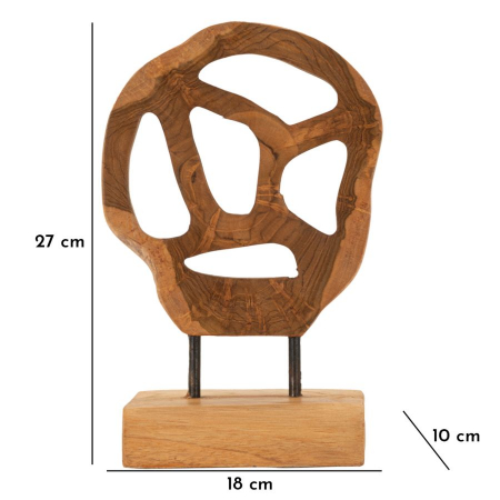 Sculptură, Lubang din tec reciclat 18x10x27 cm (piesa unica) [9]