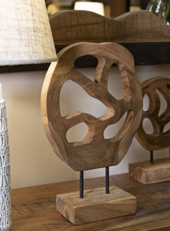 Sculptură, Lubang din tec reciclat 25x10x38 cm (piesa unica) [7]