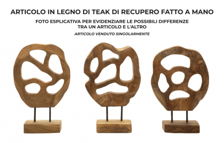 Sculptură, Lubang din tec reciclat 25x10x38 cm (piesa unica) [5]