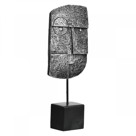Sculptură, Lysis, Motivul feței, Polirășină, argintiu, PU 6, 2 buc. asortate, L. 4,5 cm, L. 9,5 cm, H. 24 cm [1]