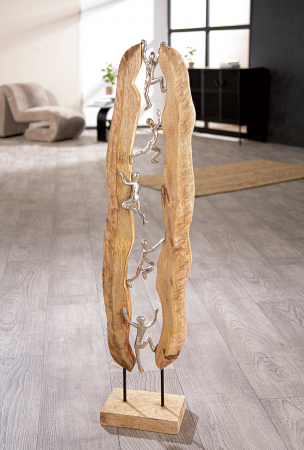 SALE % - Sculptură, motiv de cățărare, lemn de mango, culori naturale, PU 1, L. 13 cm, l. 24 cm, H 100 cm