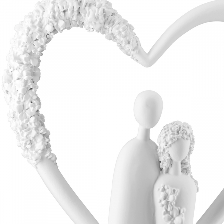 Sculptură, Pereche, Motiv floral, Rășină sintetică, alb, PU 2, L. 7 cm, L. 16 cm, H 30 cm [3]