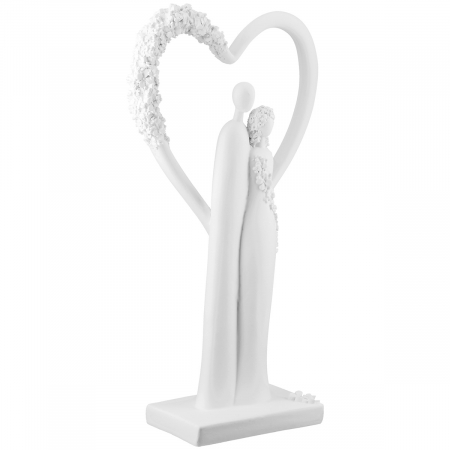 Sculptură, Pereche, Motiv floral, Rășină sintetică, alb, PU 2, L. 7 cm, L. 16 cm, H 30 cm [2]