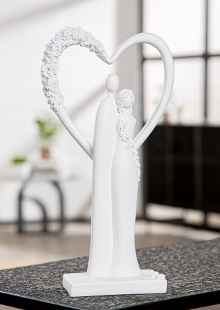 Sculptură, Pereche, Motiv floral, Rășină sintetică, alb, PU 2, L. 7 cm, L. 16 cm, H 30 cm [4]