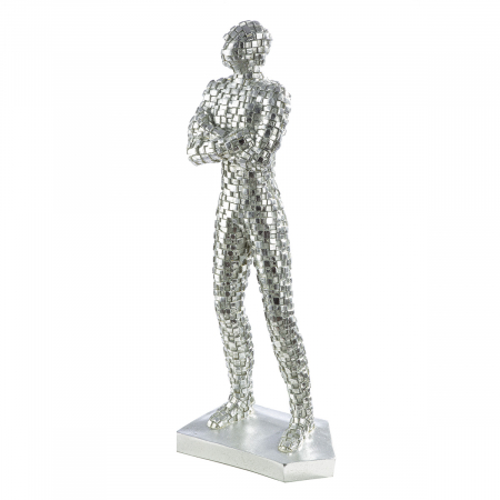 SALE % - Sculptură, Persoană, Cutii, Polirășină, argintie, PU 2, L. 12 cm, L. 19 cm, H. 52 cm