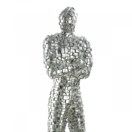 Sculptură, Persoană, Cutii, Polirășină, argintie, PU 2, L. 12 cm, L. 19 cm, H. 52 cm [2]