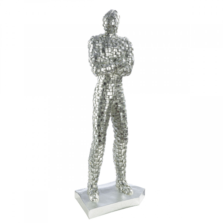 Sculptură, Persoană, Cutii, Polirășină, argintie, PU 2, L. 12 cm, L. 19 cm, H. 52 cm [1]