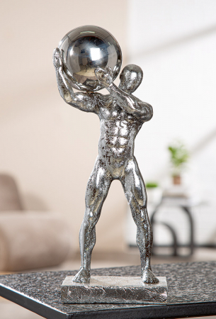 Sculptură, Persoană, Rășină sintetică, argintie, PU 2, L. 7 cm, L. 12 cm, H 31 cm [4]