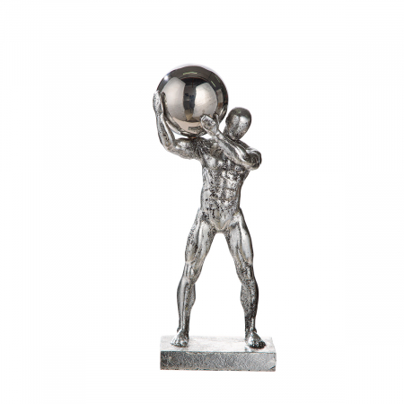 Sculptură, Persoană, Rășină sintetică, argintie, PU 2, L. 7 cm, L. 12 cm, H 31 cm [1]