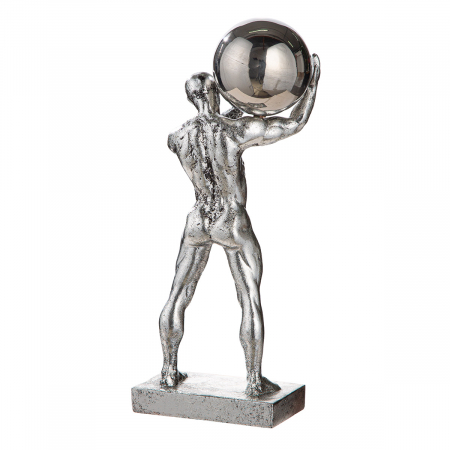 Sculptură, Persoană, Rășină sintetică, argintie, PU 2, L. 7 cm, L. 12 cm, H 31 cm [2]