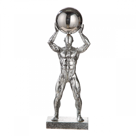 Sculptură, Persoană, Rășină sintetică, argintie, PU 2, L. 7 cm, L. 12 cm, H 34 cm [1]